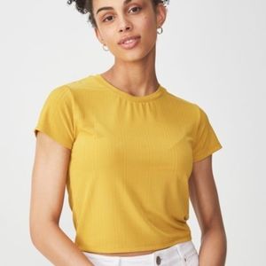 NWT Mustard Yellow Rib Baby Tee